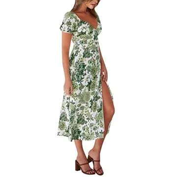 Stylish AIMCOO Floral Midi Dress for Summer Events