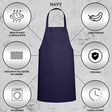 Quality Navy Bib Aprons for Men and Women in Bulk