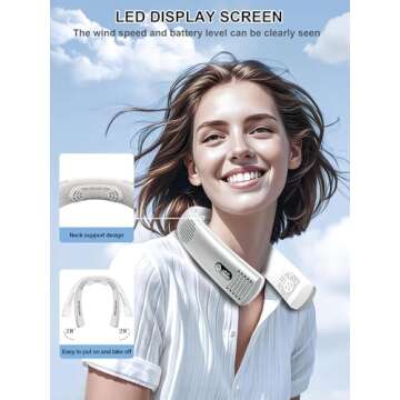 CRISLEX Portable Neck Fan - Rechargeable 7000mAh Cooling Fan