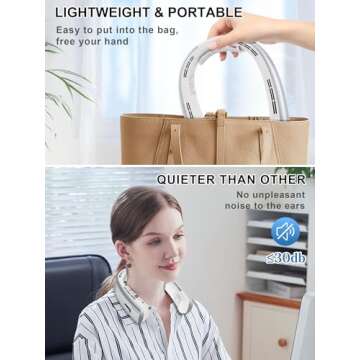 CRISLEX Portable Neck Fan - Rechargeable 7000mAh Cooling Fan