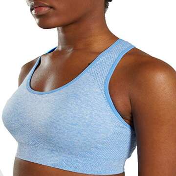Aoxjox Women's Seamless Workout Crop Bra in Blue Marl