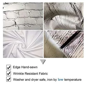 Allenjoy 8x12FT White Brick Wall with Grey Wood Floor Photographic Background Holiday Christmas Photography Family DIY Photo Booth Backdrop Portrait Photoshoot Photography Props