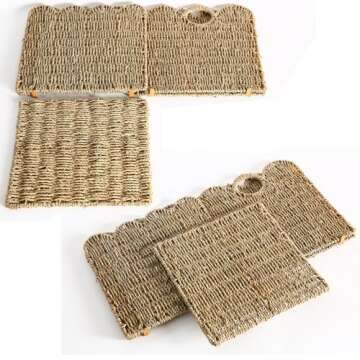 Eco-Friendly Scalloped Wicker Storage Baskets for Organizing