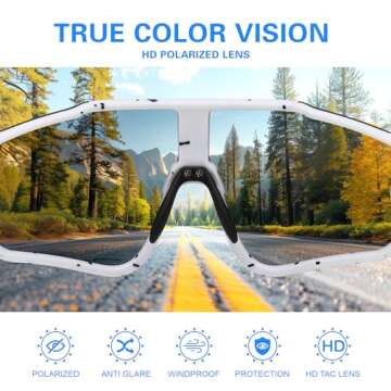 Fanshen Sports Polarized Sunglasses for Men - Baseball Softball Sun Glasses for Youth Womens Cycling, Running, Mountain Bike UV400 Protection (Black)