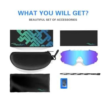 Fanshen Sports Polarized Sunglasses for Men - Baseball Softball Sun Glasses for Youth Womens Cycling, Running, Mountain Bike UV400 Protection (Black)