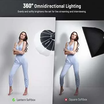 NEEWER 20"/50cm Lantern Softbox One Step Quick Release, 360° Light Diffuser with Skirt, Bowens Mount for Video Light CB60 CB100 CB150 Compatible with Aputure Light 600d Amaran 60x Godox SL60W, NS50L
