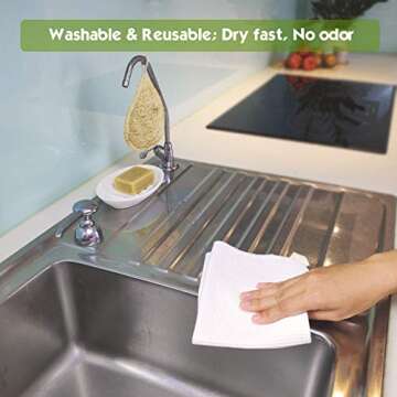 Eco-Friendly Reusable Paper Towels Set 10 Durable Washable Cloth