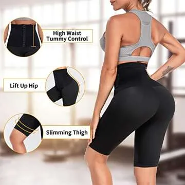LANCS Sauna Sweat Pants for Women - High Waisted Slimming Capris