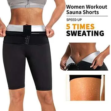 LANCS Sauna Sweat Pants for Women - High Waisted Slimming Capris