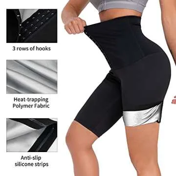 LANCS Sauna Sweat Pants for Women - High Waisted Slimming Capris