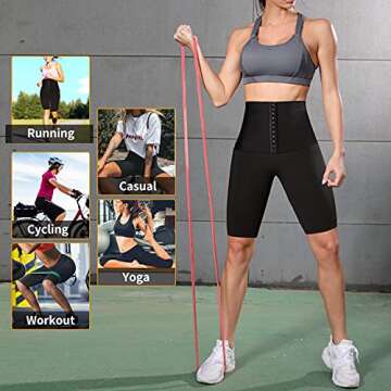 LANCS Sauna Sweat Pants for Women - High Waisted Slimming Capris