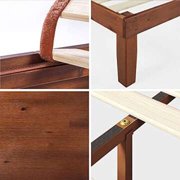 ZINUS Wen Wood Platform Bed Frame, Solid Wood Foundation, Wood Slat Support, No Box Spring Needed, Easy Assembly, Cherry, Twin
