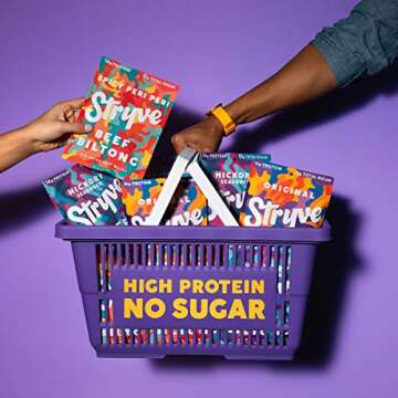 Stryve Protein Variety Snack Pack | Air Dried 100% Beef Biltong | Lighter than Jerky | No Carb, No Sugar | 16g Protein, 3.53 Ounce (Pack of 8)