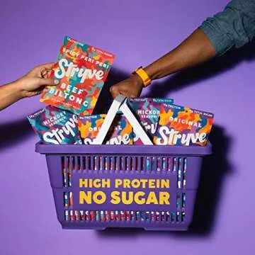 Stryve Protein Variety Snack Pack | Air Dried 100% Beef Biltong | Lighter than Jerky | No Carb, No Sugar | 16g Protein, 3.53 Ounce (Pack of 8)