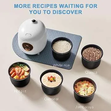 Bear Rice Cooker 2-Cups Uncooked, 1.2L Small Rice Cooker with Non-stick Coating, BPA Free, Portable Mini Rice Cooker, One Button to Cook and Keep Warm Function, White