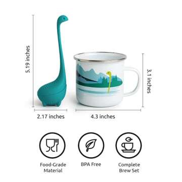 OTOTO Cup of Nessie + Baby Nessie Tea Infuser Set - A Whimsical Brew for Tea Lovers