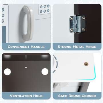 Costzon Kids Kitchen Playset, Wooden Pretend Play Toy Set with Realistic Sound, Microwave, Oven, Washing Machine, Refrigerator, Sink, Play Kitchen for Toddlers, Gift for Boys Girls Age 3+