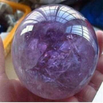 MEEDEE New 1Pc Natural Amethyst Quartz Stone Sphere Crystal Fluorite Ball Healing Gemstone