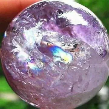 MEEDEE New 1Pc Natural Amethyst Quartz Stone Sphere Crystal Fluorite Ball Healing Gemstone
