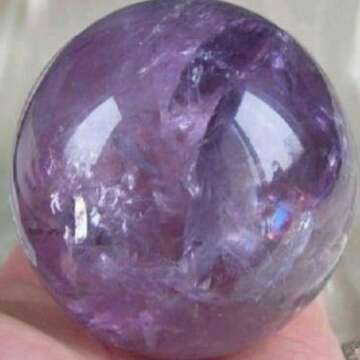 MEEDEE New 1Pc Natural Amethyst Quartz Stone Sphere Crystal Fluorite Ball Healing Gemstone