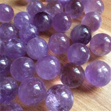 MEEDEE New 1Pc Natural Amethyst Quartz Stone Sphere Crystal Fluorite Ball Healing Gemstone