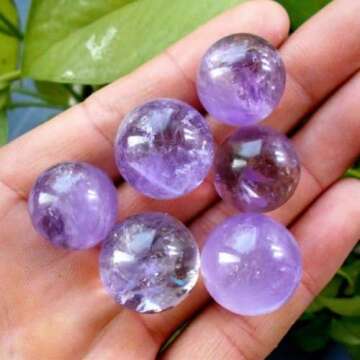 MEEDEE New 1Pc Natural Amethyst Quartz Stone Sphere Crystal Fluorite Ball Healing Gemstone