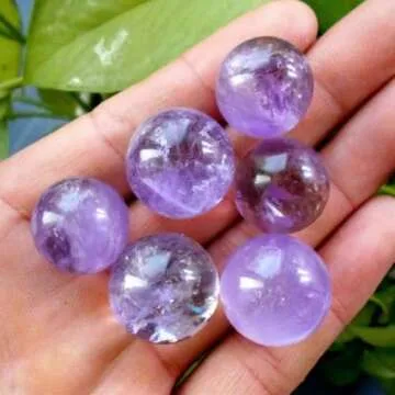 MEEDEE New 1Pc Natural Amethyst Quartz Stone Sphere Crystal Fluorite Ball Healing Gemstone