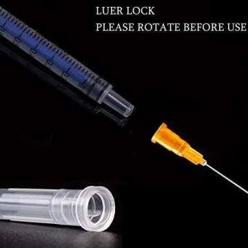 100 Pack 1ml Plastic Luer Slip Syringe for Labs & Crafts