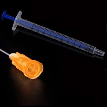 100 Pack 1ml Plastic Luer Slip Syringe for Labs & Crafts