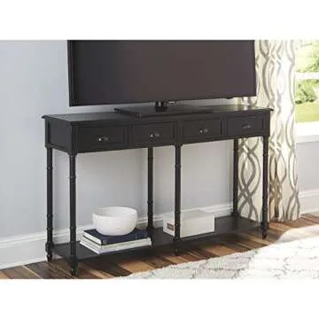 Eirdale Vintage Console Sofa Table - Stylish Black Design
