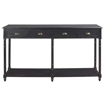 Eirdale Vintage Console Sofa Table - Stylish Black Design