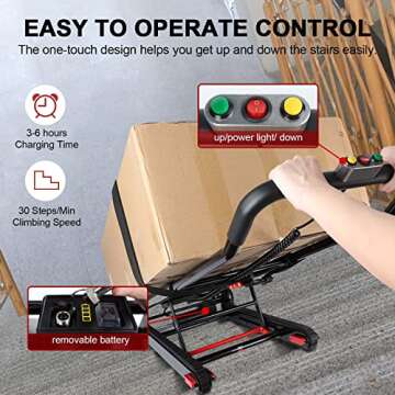 Riosoc Electric Stair Climing Cart, Portable Motorized Stair Climbing Hand Trucks Dolly Cart, Folding Stair Climber Furniture Dolly with Taping for Family Moving Warehouse Logistics Distribution