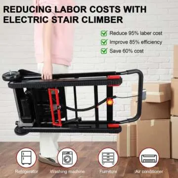 Riosoc Electric Stair Climing Cart, Portable Motorized Stair Climbing Hand Trucks Dolly Cart, Folding Stair Climber Furniture Dolly with Taping for Family Moving Warehouse Logistics Distribution
