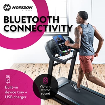 Horizon Fitness T202 Foldable Treadmill with Bluetooth Sound
