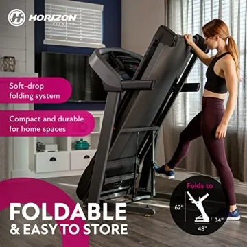 Horizon Fitness T202 Foldable Treadmill with Bluetooth Sound