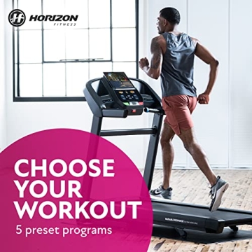 Horizon Fitness T202 Foldable Treadmill with Bluetooth Sound