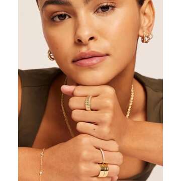 PAVOI Chunky Gold-Plated Statement Ring for Women