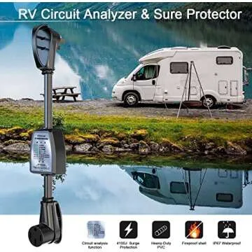 POWSAF 50A RV Surge Protector with 4100 Joules Protection