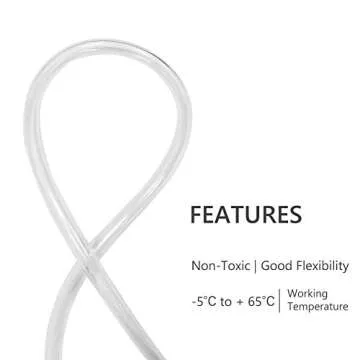 Eastrans 1/4" I.D. x 3/8" O.D. Clear Vinyl Tubing 25 Feet, Flexible Hybrid PVC Tubing Hose, Lightwei...