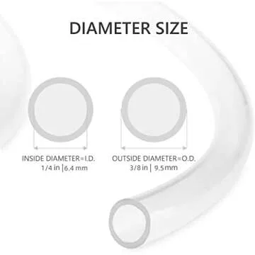 Eastrans 1/4" I.D. x 3/8" O.D. Clear Vinyl Tubing 25 Feet, Flexible Hybrid PVC Tubing Hose, Lightweight Plastic Tube UV Chemical Resistant Vinyl Hose, BPA Free and Non Toxic