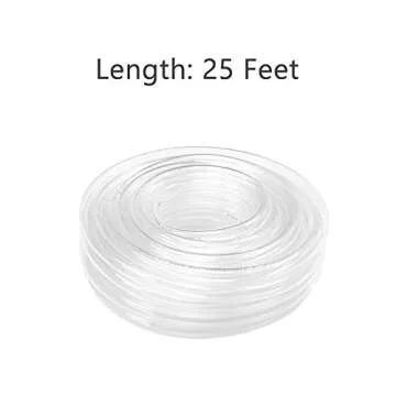 Eastrans 1/4" I.D. x 3/8" O.D. Clear Vinyl Tubing 25 Feet, Flexible Hybrid PVC Tubing Hose, Lightweight Plastic Tube UV Chemical Resistant Vinyl Hose, BPA Free and Non Toxic