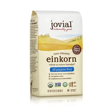 Jovial Einkorn Organic Flour - All Purpose, High Protein, Non-GMO, Ideal for Baking - 32 Oz