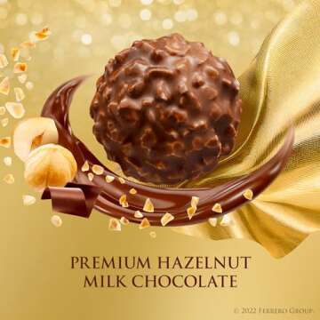 Ferrero Rocher, 13 Count, Premium Gourmet Milk Chocolate Hazelnut, Individually Wrapped Candy for Gifting in a Bunny-Shaped Box, Great Easter Gift, 5.7 oz
