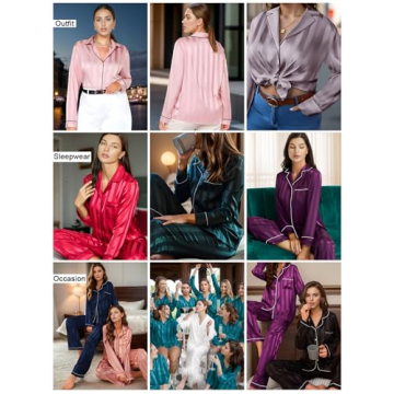 Luxurious Lonxu Women's Silk Satin Pajamas Set XL