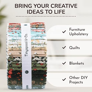 Tinyspool Jelly Roll Fabric Strips Assorted Bundle for Quilting