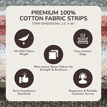 Tinyspool Jelly Roll Fabric Strips Assorted Bundle for Quilting