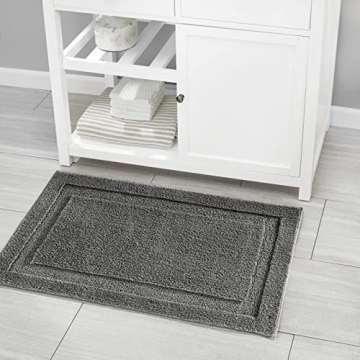 Soft Microfiber Bathroom Rugs Set - 3 Piece Charcoal Gray