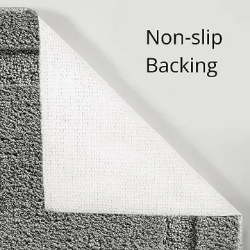 Soft Microfiber Bathroom Rugs Set - 3 Piece Charcoal Gray