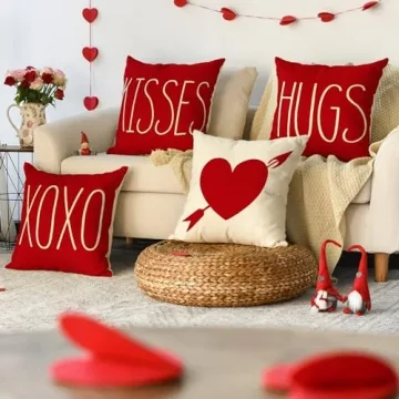 AVOIN Valentine's Day Pillow Cover Set of 4 - Charming Decor