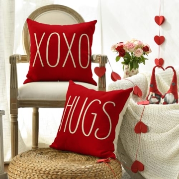 AVOIN Valentine's Day Pillow Cover Set of 4 - Charming Decor